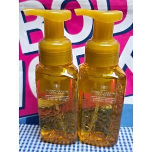 BBW Sunny Lemon Orchard Gentle & Clean Foaming Hand Soap Orange Flower Holder